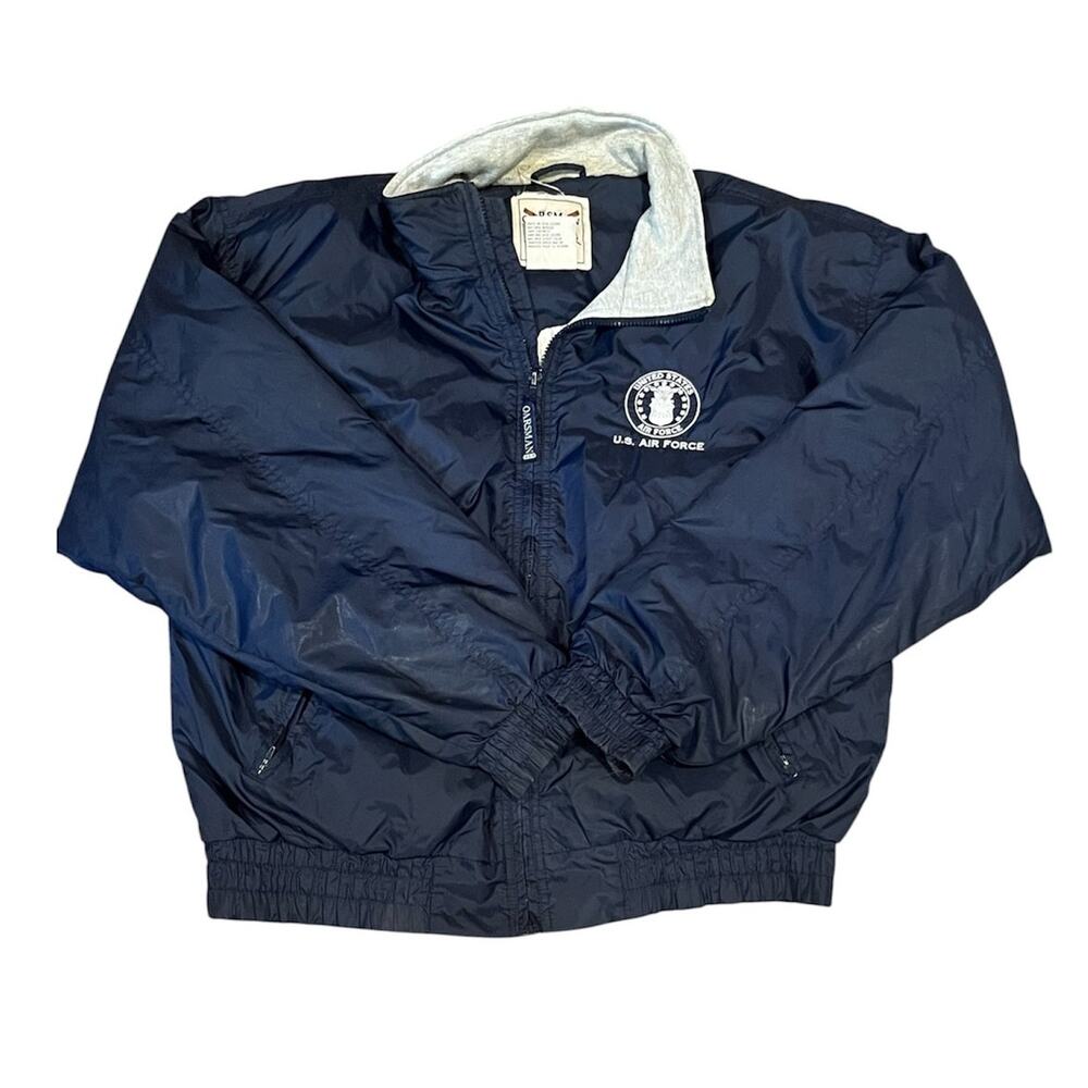 Vintage Oarsman 913 US Air Force Windbreaker Jacket Navy Blue Military  Large
